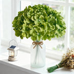 100 Pcs Faux Deep Green Hydrangea Artificial Flowers Bulk, Fake Silk Hydrangea Flowers Heads with Stems for Wedding Decorations Garden Party Baby Shower Porch Home Decor Table Centerpieces - Image 2