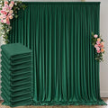 50 ft x 10 ft Wrinkle Free Hunter Green Backdrop Curtain for Parties, Polyester Dark Green Photo Backdrop Drapes 10 Panels 5x10ft for Baby Shower Wedding Birthday Party Photography Curtains by Outpain