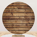 Laeacco 7.2x7.2FT Rustic Wood Round Backdrop Cover Polyester Vintage Brown Wooden Backdrop Wood Birthday Photo Background Newborn Baby Shower Gender Reveal Party Banner Boy Girl Birthday Photo Studio by Laeacco
