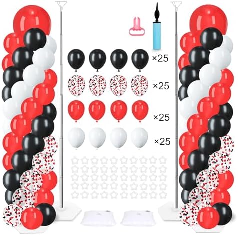 Balloon Column Stand Kit, 2 Sets with 100 Balloons & Adjustable Bases by MLOLMSmileandSurprise
