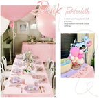 Showgeous 60x102 Inch Pink Rectangle Tablecloth 6 Pack Fit 6FT Table - Image 3