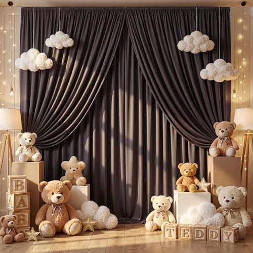 20x12 ft Brown Backdrop Curtains for Weddings, Birthdays and Photos - Image 6
