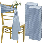 fani 60 PCS Satin Chair Sashes, 7x78 Inch, Dusty Blue by fani