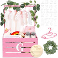 Barydat Wooden Baby Shower Crate Closet Set, Pink by home