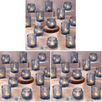 DARJEN 24Pcs Blue Votive Candle Holders - Glass Candle Holder for Party Decoration, Tea Lights Candle Holder for Wedding Shower & Gift (Pack of 3) by DARJEN
