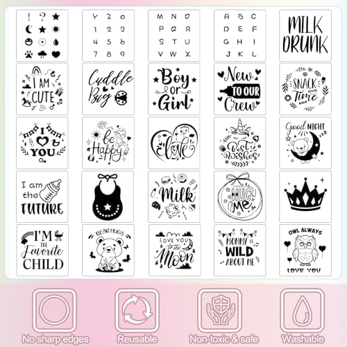 Panitay 100 Pcs White Baby Bodysuits Bibs Kit 25 Guests, Mermaid - Image 4