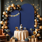 Navy Blue Arch Cover 2 Set-7.2FT, 6FT Arch Backdrop Cover Spandex Fitted Wedding Arch Stand Covers for Bridal Shower Wedding Baby Shower Birthday Party Banquet Photo Background Decorations by Suppromo