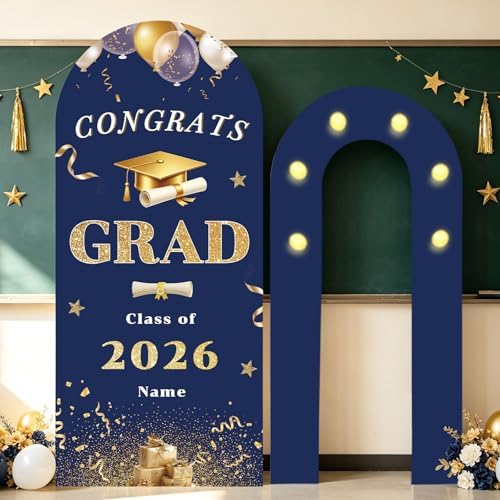 6FT Personalized Foam Arch Backdrop Board with Name, 6.6FT Custom Foam Arch Backdrop Board with Stand, Customized Decoration Gifts for Graduation Ceremony Party by YZPPDHFCCustomGift