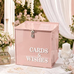 OurWarm Pink Wedding Card Box with Lock, Acrylic Gift Card Box for Party by OurWarm