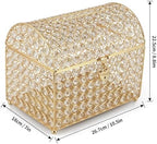 MDLUU Large Wedding Card Box, Treasure Chest Wedding Money Holder with Heart Shaped Lock, Crystal Bead Card Receiving Box for Wedding, Reception, Birthday Party - Image 3