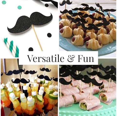 174PCS Mustache Party Decorations, 20 Guests -Large Mustache Decoration for Father's Day, Baby Shower, Men's Birthday, Little Man Theme Party, Graduation Decorations, Barber's Party, Bachelor Party - Image 5