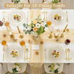 DaYammi 175PCS Gold Glitter Plastic Dinnerware Set for 25 Guests - Image 7