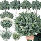 Serwalin 130PCS Mixed Eucalyptus Stems Bulk, Faux Greenery Stems by Serwalin
