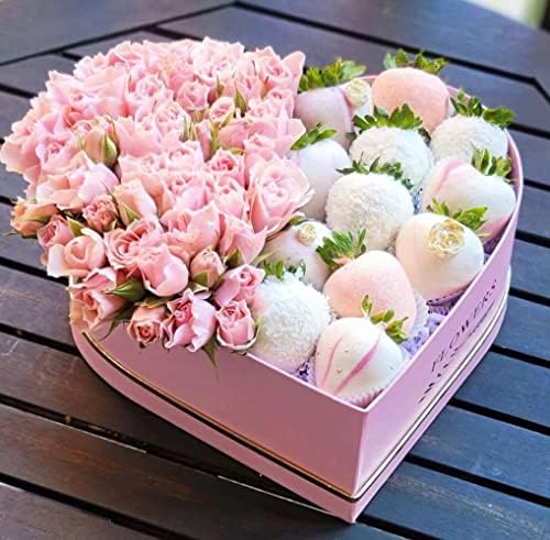 UNIKPACKAGING Set of 3, Heart Shaped Flower/Gift Boxes (Pink) - Image 2