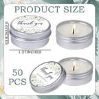 MTLEE 50 Pcs Wedding Candles Gift Favors for Guests 1 Oz, Green Leaves - Image 3