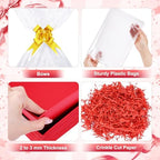 5 Pack Baskets For Gifts Empty, 10x12” Red Gift Basket Kit with Clear Bags Gold Bows 200g Crinkle Cut Paper Empty Gift Baskets to Fill Large Gift Baskets for Christmas, Birthdays, Holidays, Weddings - Image 6