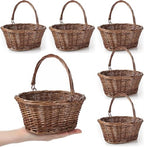 Barydat 6 Pcs Small Wicker Basket with Handle, Brown, 9" X 7" X 4" by home