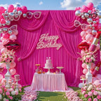 10x10ft Hot Pink Backdrop Curtain, Wrinkle Free Hot Pink Drapes for Backdrop, Photo Backdrop Drapes for Wedding Birthday Party Baby Shower Photography - Image 4