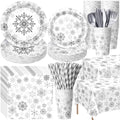 Funnymoom 452 Pcs Silver Winter Snowflake Party Supply 50 Plates Napkin Set by Funnymoom