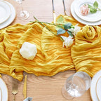 Wokceer Cheesecloth Table Runner Gold 10FT Boho Gauze Runner, 12 Pack - Image 5