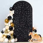 MODFUNS 6FT Black Sequinence Arch Cover Backdrop Covers Sequin Spandex Arch Covers Wedding Arch Cover Backdrop Fabric Glitter Arch Back Drop for Wedding Party Birthday Decoration - Image 5