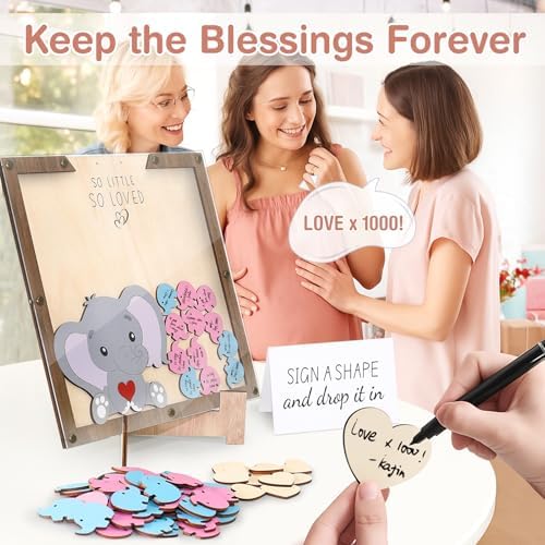 PARTYLOUD Baby Shower Guest Book, Elephant Baby Shower Decorations, Woodland Jungle Theme Baby Showers Sign in Guest Book Alternatives Frame Centerpieces Decor for Boy Girl - Image 4
