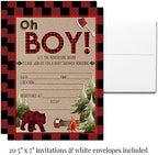 Amanda Creation Lumberjack Baby Shower Party Bundle Decorations for Boys! Includes 20 Invitations with Envelopes + 4 Different Sizes of Decorative Stickers, Diaper Tickets & Bring a Book Cards - Image 4