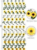 Artificial Sunflower Garland Decor, Silk Fake Sunflower Hanging Wreath Vines Flowers Garland for Outdoor Home Summer Party Table Wall Wedding Baby Shower Birthday Decor (6 Pack,8ft) - Image 4