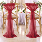 MDS Pack of 200 Chiffon Chair Sashes for Wedding & Event Décor - Apple Red - Image 6