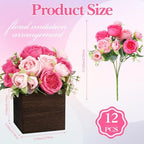 6 Sets Artificial Peonies Flower Table Centerpieces,Mixed Pink - Image 3