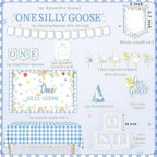 NANAGALI One Silly Goose Birthday Decor Boy, Blue Silly Goose Funny First Birthday Backdrop Balloons Arch Box High Chair Banner Bday Party Idea for Baby Boy - Image 4
