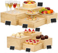 8 Pack Wooden Buffet Risers Cupcake Stand Buffet Display with Mini Signs by BOYMCOWBOYHOMEDECOR