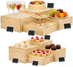 8 Pack Wooden Buffet Risers Cupcake Stand Buffet Display with Mini Signs by BOYMCOWBOYHOMEDECOR