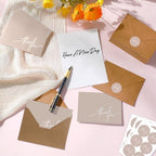 Gueevin 200 Pcs Thank You Cards with Envelopes Stickers, 3.5x5", Khaki - Image 5