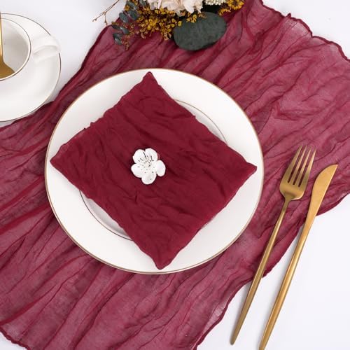 fani 100 Pack Gauze Cheesecloth Napkins, 20 x 20 in, Burgundy - Image 3