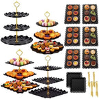 Remerry 16 Pcs Dessert Table Display Set 3 Tier Cake Stands, Black by Remerry
