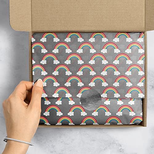 Jillson Roberts 20" x 30" Printed Gift Tissue for Birthdays, Wine Bags, Weddings, Over The Rainbow Silver, 48 Folded Sheets - Image 4
