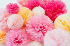 PapaKit Deluxe Origami Large Wall Decoration Set (Assorted Paper Fans & Pom-poms) Birthday Party Baby Shower Wedding Event Decor | Creative Art Design (Sparking Pink Rose Blush, Deluxe 26 Piece Set) - Image 5