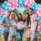 Burnouts or Bows Gender Reveal Decorations, Baby Boy or Girl Gender Reveal Party Decorations, What Will the Baby Be Backdrop Balloon Banner Tablecloth Cake Cupcake Topper Box Sash Pink Blue - Image 6