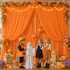 40x10FT Backdrop Curtains with Rod Pockets - Wrinkle Free Photo Stage Backdrop 8 Panels Curtains Drapes for Photography Wedding Party Baby Shower Decorations (Orange) by Unknown