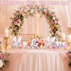 SiliFine Mr and Mrs Wooden Wedding Sign, Wildflower Table Centerpiece - Image 3