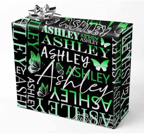AOFUN Custom Name Gift Wrapping Paper Cute Birthday Wrapping Paper Mens Birthday Wrapping Paper for Boys Girls Men Women Mens Wrapping Paper Christmas 5 Rolls 58" x 23" by Unknown
