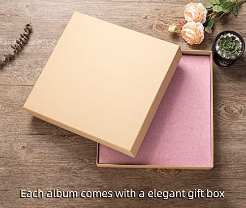 Large Photo Album Self Adhesive 4x6 5x7 3x5 8.5x11 Scrapbook Magnetic Album DIY Scrap Book Length 13 x Width 12.8 (Inches) 120 Sticky Pages Linen Cover DIY Photo Album (Pink) - Image 6