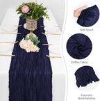25 Pack Navy Blue Cheesecloth Table Runner 17 x 108 Inch Gauze TableRunner Fabric Semi Sheer Cheese Cloth Table Runner Bulk for Rustic Romantic Wedding Baby Shower Table Decoration - Image 5