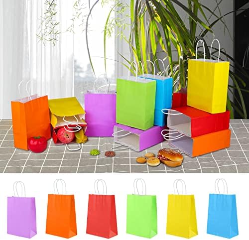XPCARE 100Pcs Paper Gift Bags 6.3x3.15x8.66'' Kraft Paper Party Favor Bags - Image 4