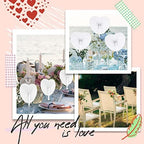 Yinkin 80 Sets White Paper Fans for Wedding Guests Bulk with Plastic Handles, Foldable Heart Shaped Handheld Fans with 80 Organza Bags for Birthday Bridal Shower Church Celebration DIY Party Decor - Image 6