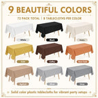 Newwiee 72 Pack Neutral Gold Silver Plastic Tablecloths Bulk 54" x 72" - Image 3