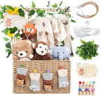 Wisreach Wooden Woven Baby Shower Crate – Foldable Storage Basket with Handles, Handwoven Gift Box for Baby Shower & Newborn Essentials, Welcome Gift for Baby Shower, Newborn Boys Girls by Wisreach