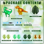 2 Sets Dinosaur Balloon Column Stand Kits Adjustable Green Gold Balloons Column Kit with Monstera Jungle Dinosaur Themed Tower Stand Kit for Dinosaurs Birthday Kids Baby Shower Party Supplies - Image 3