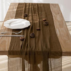 10Pcs Coffee Cheesecloth Table Runner 120 Inches for Party Boho Home Decor - Image 3